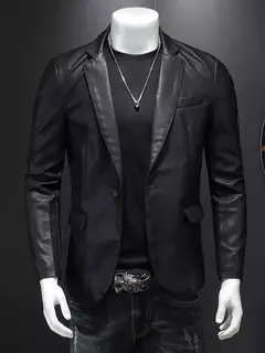 Outono 2022 Jaqueta De Couro Falso Motocicleta Turn Down Casacos Preto Jaqueta De Couro Masculina Outwear PU Coats 5XL