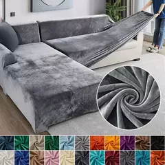 Capa de veludo grosso do sofá para sala de estar, capa elástica do sofá, sofá de canto em forma de L, 1 lugares, 2 lugares, 3 lugares, 4 lugares - comprar online