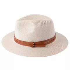 Chapéu Panamá de palha natural de aba larga para homens e mulheres, proteção UV, Fedora, chapéu de sol, verão de praia, atacado, tamanho grande, 56-58, 59-60cm, novo