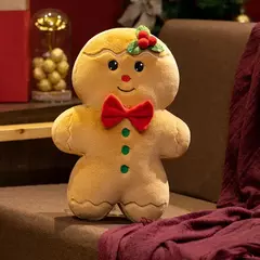 1pc feliz natal gengibre pão boneco de neve plushie travesseiro de pelúcia cabine casa árvore de natal festa decoração boneca