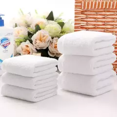10 pçs/lote Boa Qualidade Branco Barato Toalha De Rosto Toalhas De Mão Pequena Toalha De Cozinha Hotel Restaurante Jardim De Infância Toalha De Algodão