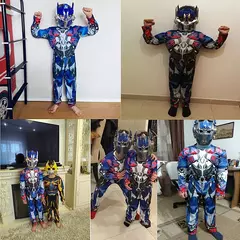 Crianças super-herói role play traje filme personagem transformador robô fantasia muscular traje meninos meninas máscara de halloween macacão - comprar online