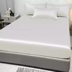Lençol de cetim para o quarto, cama moderna, simples, cor sólida, excluindo fronhas, 1 - comprar online