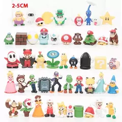 Super mario bros figuras de ação brinquedos conjunto kawaii pvc anime jogo modelo ornamentos bonecas com saco armazenamento para crianças brinquedos presentes - Wolf Magazine