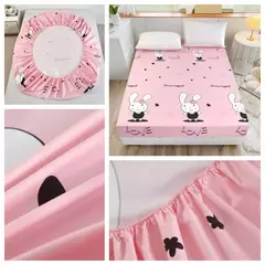 Kuup poliéster impermeável desenhos animados cabido folha, cama king size tampa, sem fronha, elástico, em torno do colchão, 360 ° - Wolf Magazine