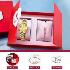 OLEVS-Relógio de quartzo para mulheres, aço inoxidável sólido, mostrador digital, pulseira elegante impermeável, espelho losango, conjunto presente - Wolf Magazine