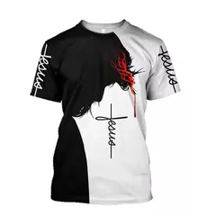 Imagem do Homens e Mulheres 3D Cavaleiro T-Shirt, Cruz de Deus Moda, Templários, Deus é sobre Jesus, Amando cada cristão