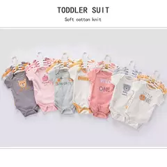 Macacão de algodão estampado para recém-nascidos, macacão manga curta, roupas de bebê menino e menina, 0-12m, 4 peças, verão na internet