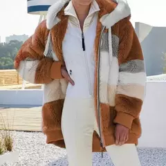 Casaco de capuz extragrande feminino com bolsos macios, streetwear quente, casaco solto, Lady Outerwear, outono, inverno, novo, 2023 - loja online