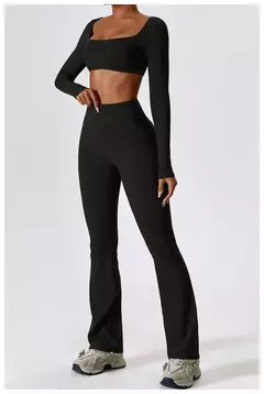 Terno esportivo de manga comprida para mulheres, conjunto de ioga fitness, roupas de ginástica, roupas esportivas femininas, camisa de corrida, 2 peças - Wolf Magazine