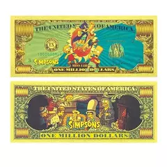 Os simpsons notas comemorativas dos desenhos animados periférico requintado folha de ouro conjunto completo coleção mão fantoche decoração do quarto - comprar online