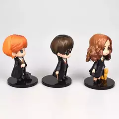 3 pçs/set Harryy Potter Filme Q Posket Hermione Ron Hedwig Figura de Vinil Brinquedo Decoração de Bolo Modelo de Carro Boneca de PVC Brinquedo para Crianças na internet