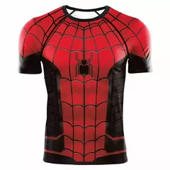 Imagem do Camisas de compressão para homens, manga curta, quadrinhos, camiseta cosplay aranha, super-herói top, elastic fitness sportwear, roupas de Halloween