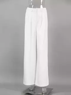 Tossy-Calças femininas de cintura alta, roupa Y2K, retalhos brancos, calças casuais de perna larga, soltas, calças femininas finas, moda outono na internet