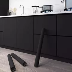 Papel de parede autoadesivo impermeável do PVC, preto grosso, puro, removível, papel matte do contato, parede, bancada, armário, prateleira - loja online