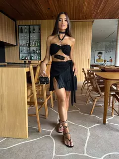 Conjunto sexy de biquíni feminino, sutiã de renda, mini saia, férias de praia, fato de banho feminino casual, 2 peças, verão - loja online