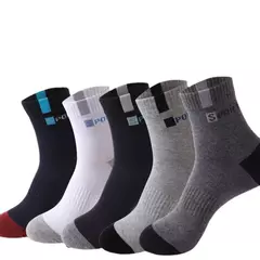 Meia esportiva de algodão masculina, letra macia respirável, meia elástica alta para tubo médio, tênis de corrida, moda verão, toalha Sox na internet