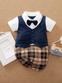 Bodysuit de algodão confortável para meninos e meninas, manga curta, bonito vestido de festa, roupas de bebê, verão, 0-18m - comprar online