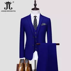 Imagem do Smoking fino monocromático masculino, terno formal casual, vestido de noiva do noivo, baile e festa boutique, negócios e escritório, colete blazer e calças, M-5XL
