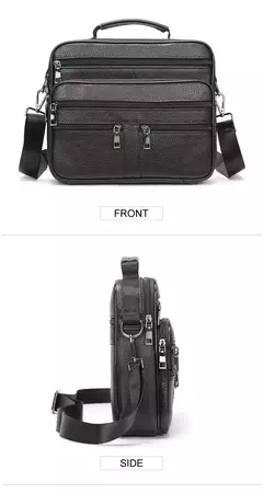 Bolsa de ombro de couro genuíno para homens Bolsa preta de couro, saco do mensageiro do escritório do negócio, saco crossbody masculino - loja online