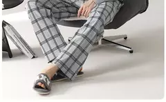 Imagem do Pijama masculino com gola em o listrado, pijamas de algodão penteado, lounges plus size, outono e inverno, maduro na moda, novo, L a 6XL, 2020