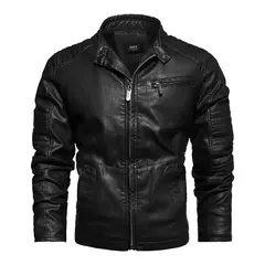 Kenntrice Autumn Winter Brand jaqueta de couro masculino Jaqueta Couro Masculino Jaqueta de couro Bombardeiro Casaco de pele de carneiro Casaco de motocicleta - loja online