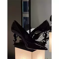 Imagem do Salto alto de couro PU feminino, designer europeia e americana, estilo de moda, sapatos de festa, outono, 2024
