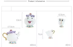 Disney-Bule bonito dos desenhos animados, Beleza e The Beast Coffee Pots Caneca, Mrs Potts, Chip Cup, Tea Pots, One Tea Sets, MINISO, Novo na internet