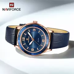NAVIFORCE-Relógio de couro simples feminino, relógios de pulso casuais, relógio de quartzo feminino, original, nova moda - loja online