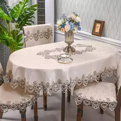 Imagem do Toalha de mesa redonda do laço europeu para a sala de estar, mesa de chá simples, hotel, hotel, agregado familiar, luxo, pano