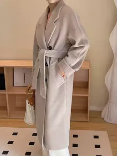 Casaco de Cashmere Camel Classic, casaco de lã de comprimento médio, novo, 101801, outono e inverno - Wolf Magazine