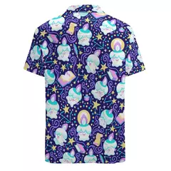 Camiseta havaiana masculina de manga curta, estampa de ovelha 3D, roupas de praia soltas, camisas grandes, verão