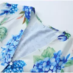 Elegante Flor Estampada Babados Mini Vestido, Em Camadas, Decote V, Sopro de Manga Comprida, Vestidos Linha A, Vestido de Festa, Moda Chique, Senhora - loja online