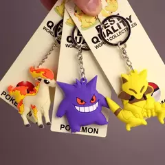 Pokemon chaveiro pikachu anime figura de ação brinquedo kawaii dos desenhos animados moda charmander psyduck boneca chaveiro saco carro pingente presente do miúdo