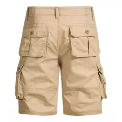 Imagem do Shorts de praia largas para homens, macacão de bolso múltiplo, calça níquel confortável de algodão para o verão, esportes casuais ao ar livre