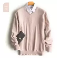 Pulôver de caxemira masculino, suéter clássico de algodão quente, camisa para outono e inverno, 2022