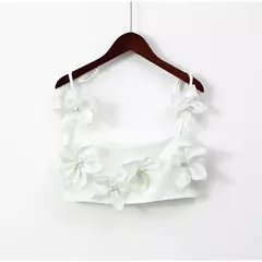 Flor 3D feminina escava mini vestido de malha, sem mangas, vestidos sem encosto, vestidos de festa chique na praia, moda sexy, verão, 2024 - comprar online