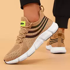 Tênis de plataforma respirável para mulheres, sapatos de renda, confortável, casual, ao ar livre, corrida, esportes, moda feminina na internet