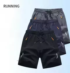 Calções esportivos de seda gelo masculino, corrida, ginásio, secagem rápida, respirável, praia, calça curta, fitness, jogging, legal, roupas esportivas casuais, verão