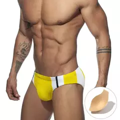 Calção de banho seca rápida masculina, maiô sexy, cuecas estampadas, calção triangular com copo, moda banho de cintura baixa, moda - loja online