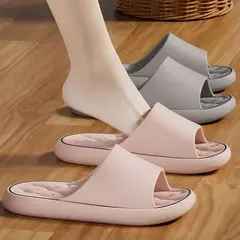 Imagem do Plataforma grossa banheiro casa chinelos moda feminina sola macia eva slides interiores mulher sandálias 2024 verão antiderrapante flip flops