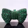 Mais novo strass verde/preto bolsa de embreagem arco luxo diamante feminino vermelho noite embraiagens sacos casamento nupcial saco pedras bolsas