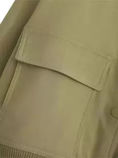 Willshela-Jaquetas bomber monocromáticas femininas, casaco com bolsos, decote em v, peito único, mangas compridas, roupas chiques para senhora, moda feminina na internet