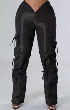 Mulheres cintura frontal V calças largas, monocromáticas calças cargo, Ruched calças Traf de grandes dimensões, moda streetwear, Petite Sweatpant, XXL - comprar online