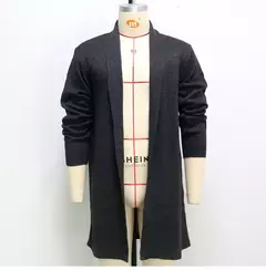 Suéter fino de malha masculino, cardigans monocromáticos, casaco longo macio de lã, jaqueta primavera e outono, alta qualidade 2022 - comprar online