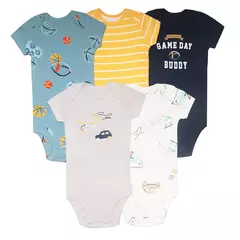 Bodysuits de mangas curtas para bebês meninos e meninas, 100% algodão, macacão recém-nascido, roupas infantis, 6-24 meses, 5 pçs/lote - Wolf Magazine
