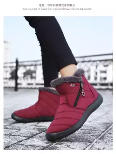 Mulheres Botas Watarproof Ankle Boots Para As Mulheres Sapatos de Inverno Manter Botas de Neve Quente Feminino Zipper Botines Botas Inverno Mujer - Wolf Magazine