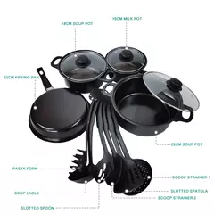 Conjunto de panelas e panelas antiaderentes, utensílio de cozinha, panelas, presentes para amigos e familiares, 13 peças