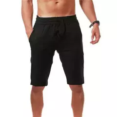 Respirável Shorts De Linho De Algodão dos homens, Calças Masculinas Verão, Calças Curtas de Cor Sólida, Fitness Streetwear, S-3XL na internet
