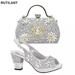 Sapatos e bolsas africanos Conjunto combinando para mulheres, sapato italiano e conjunto de bolsas para festa, sapatos de grife, luxo, 2024, nova chegada - comprar online